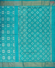 Cyan Pochampally Silk Ikat Saree