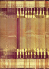 Burgundy Kanchipuram Jacquard Silk Saree