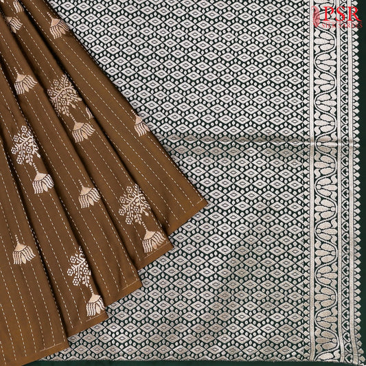 Umber Brown Soft Art Silk Saree