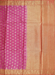 Dark Pink Banaras Tussar Silk Saree