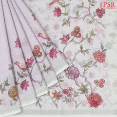 Pale Lavender Linen Saree