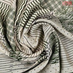 Beige & Jungle Green Chanderi Silk Cotton Saree