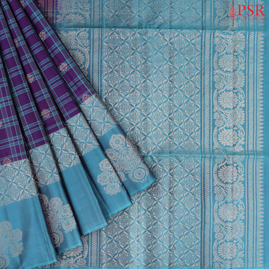 Dark Purple Soft Silk Mix Saree