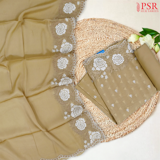 Wheat Beige Cotton Dress Material