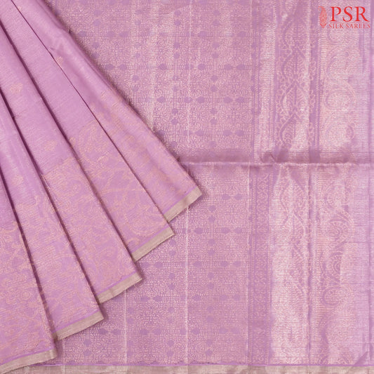 Lilac Pink Tissue Soft Silk Saree