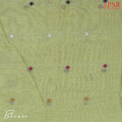 Light Moss Green Ghicha Cotton Saree