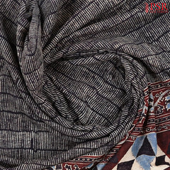 Black Jaipur Cotton Printed Saree