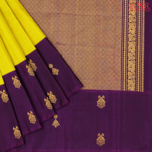 Yellow & Green Kanchipuram Silk Saree