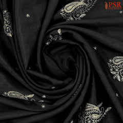 Black Semi Dupion Saree