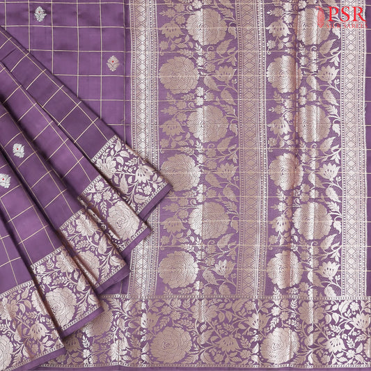 Purple Mauve Chiniya Silk Saree
