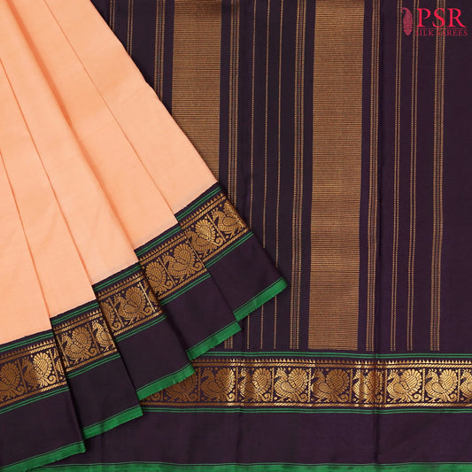 Pastel Saffron Kanchipuram Silk Saree