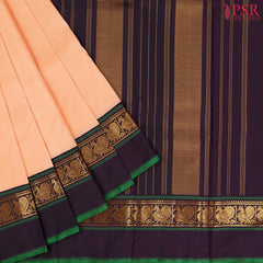Pastel Saffron Kanchipuram Silk Saree