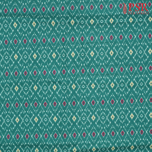 Pine Green Semi Tassar Ikkat Print Running Material