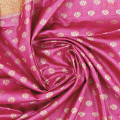 Dark Pink Banaras Tussar Silk Saree