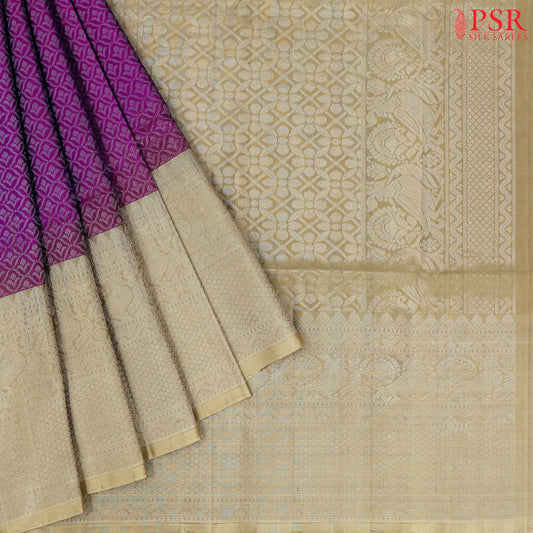 Magenta Purple Soft Silk Saree