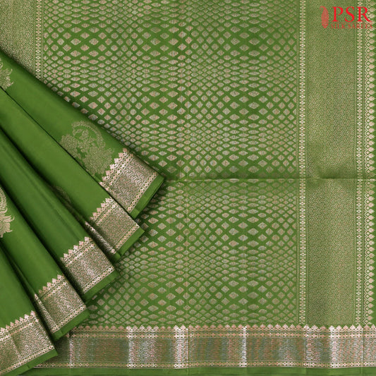 Sap Green Soft Silk Saree