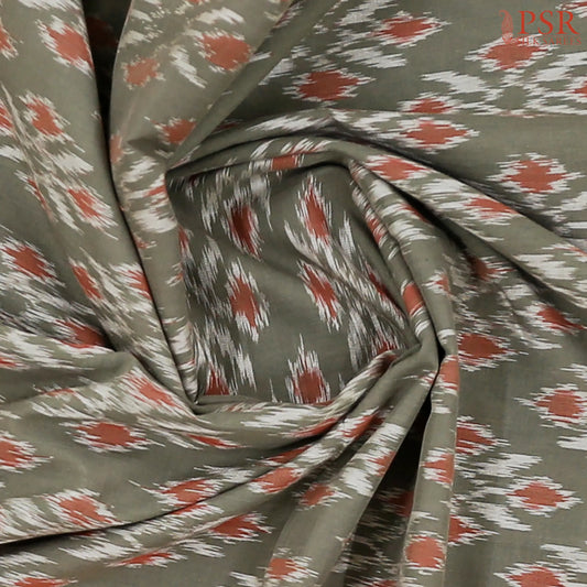 Fossil Grey Ikkat Cotton Saree