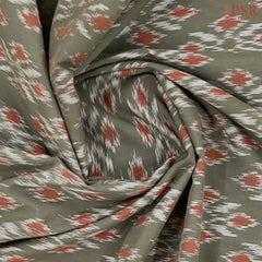 Fossil Grey Ikkat Cotton Saree
