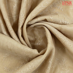 Beige Tissue Embroidery Saree