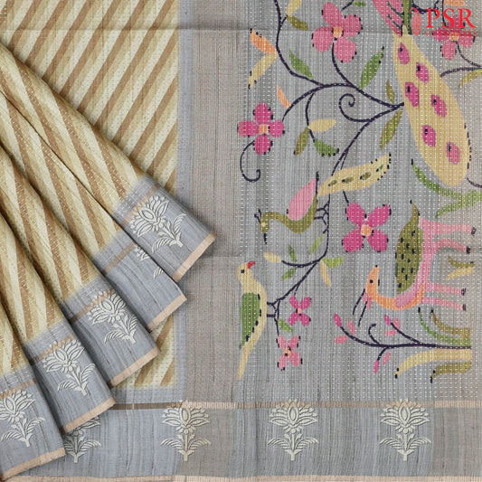 Shades Of Tan Semi Tussar Saree