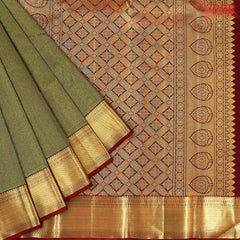Dark Green Kanchipuram Silk Saree