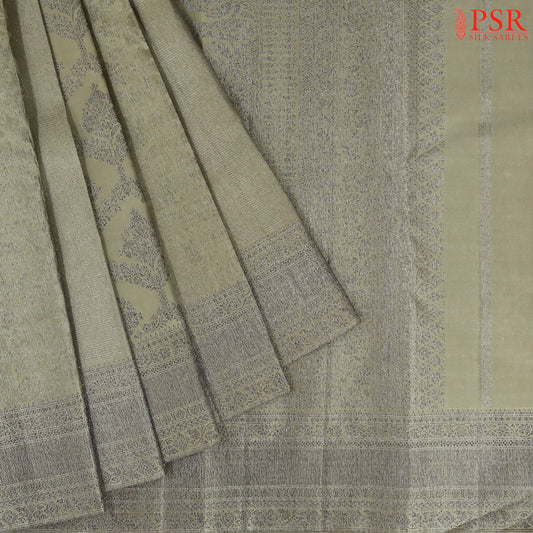 Olive Grey Kanchipuram Silk Saree