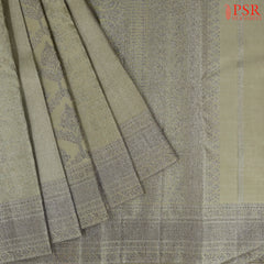 Olive Grey Kanchipuram Silk Saree