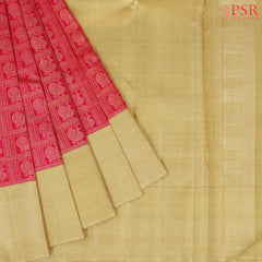 Red And Pink Bridal Kanchipuram Silk Saree