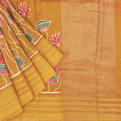 Mustard Yellow Chanderi Silk Cotton Saree