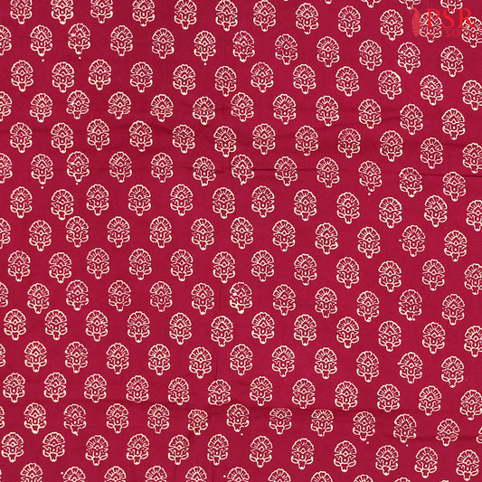 Wine Purple Cotton Print Running Material