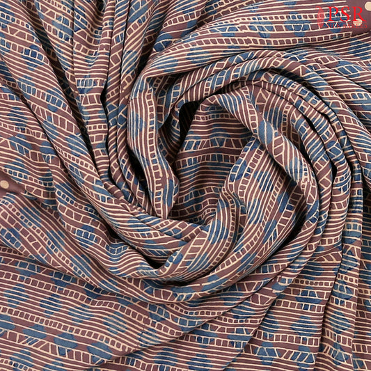 Dark Rose Mauve Crape Silk Saree