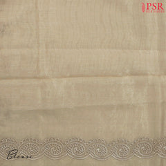 Beige Tissue Embroidery Saree