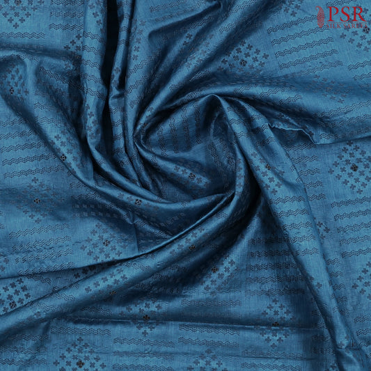 Peacock Blue Banaras Tussar Silk Saree