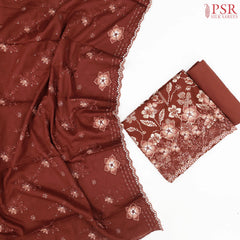 Rust Orange Rayon Dress Material
