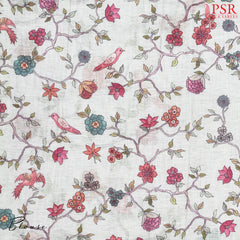 Pale Lavender Linen Saree