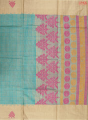 Sea Green & Tan Kovai Cotton Saree