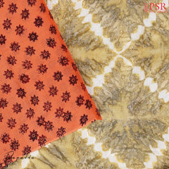 Olive Tan Cotton Dress Material