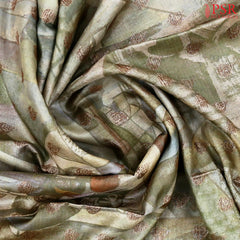 Olive Beige Banaras Tussar Silk Saree