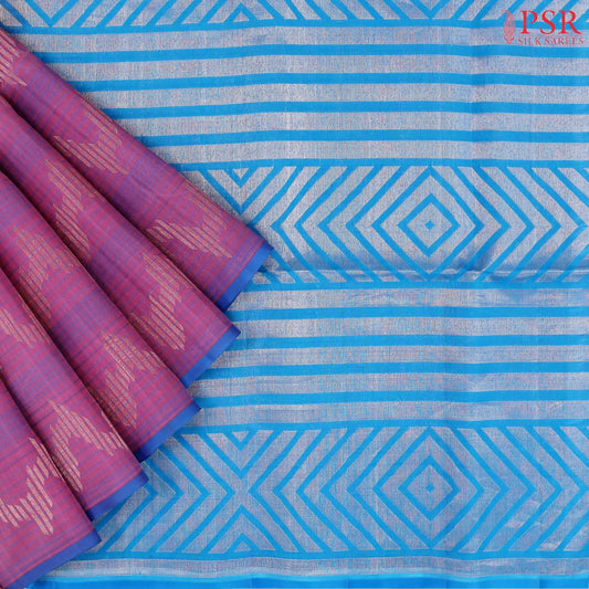 Mulberry Pink Soft Silk Saree