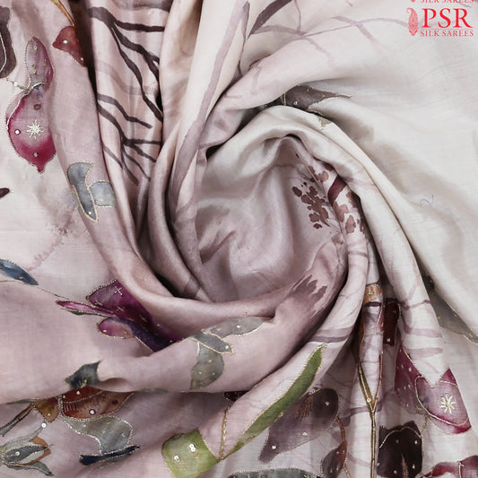 Light Pink Chiniya Silk Saree