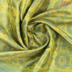 Citrus Yellow Kanchipuram Jacquard Silk Saree