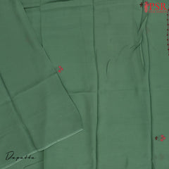 Beige & Basil Green Tussar Silk Dress Material