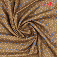 Mustard Brown Semi Tassar Ikkat Print Running Material