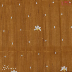 Mustard Brown Kosa Embroidery Saree