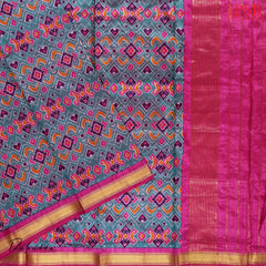 Dark Purple Soft Patola Silk Cotton Dress Material