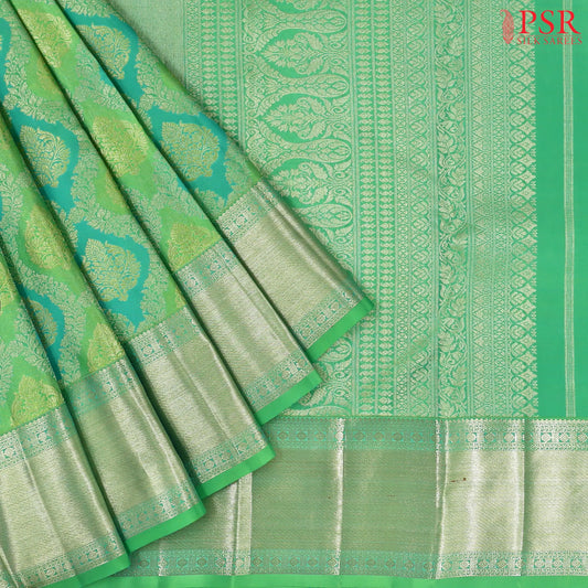 Heavenly Green Kanchipuram Tissue Silk Saree