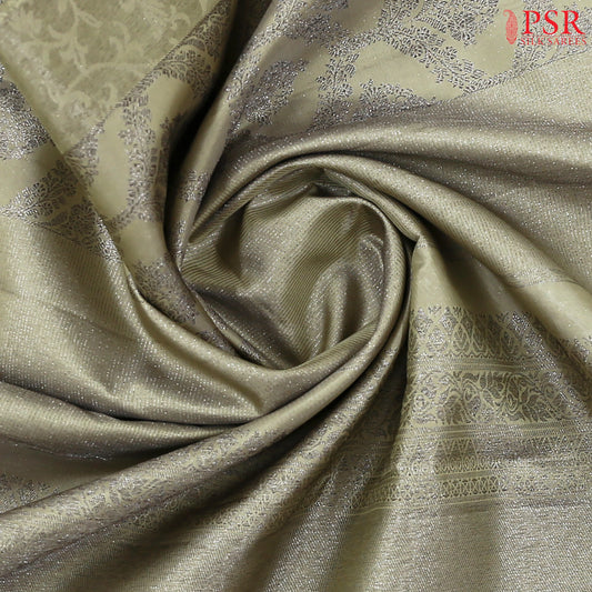 Olive Grey Kanchipuram Silk Saree