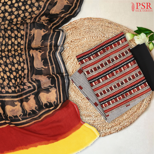 Light Grey Cotton Dress Material