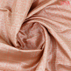 Silver & Flamingo Pink Kanchipuram Tissue Silk Saree
