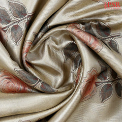 Golden Beige Kanchipuram Tissue Silk Saree